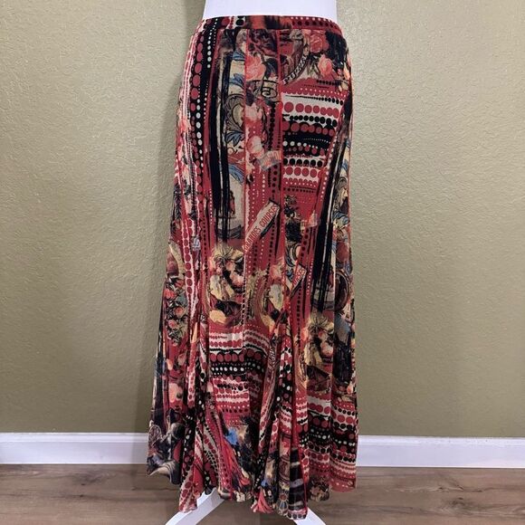 Vintage Fuzzi Women’s Medium Victorian Era Piece Patchwork Maxi Skirt - Picture 1 of 7